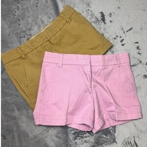 J Crew Chino shorts bundle 2, lilac &‎ tan 2 preppy, classic, casual 100% cotton